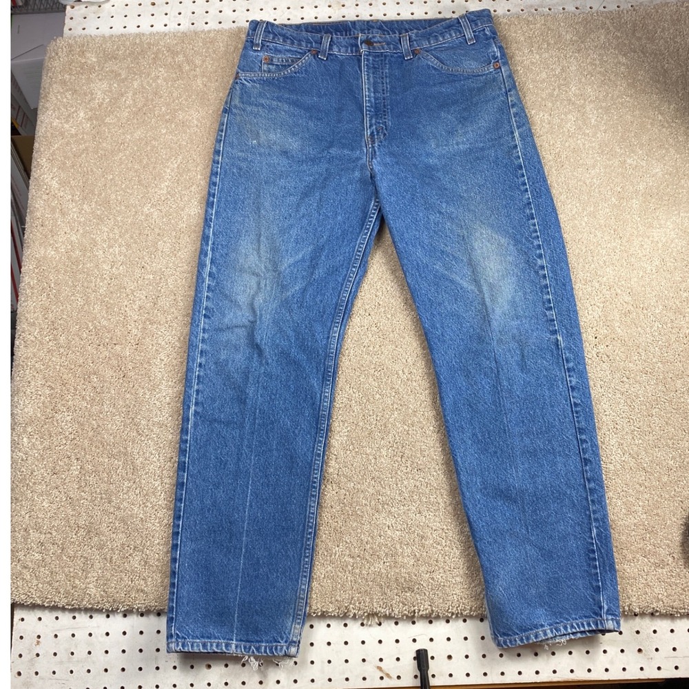 Levis 505 Regular Fit Straight Leg Orange Tab Jeans Mens 36x30 Medium Wash Denim